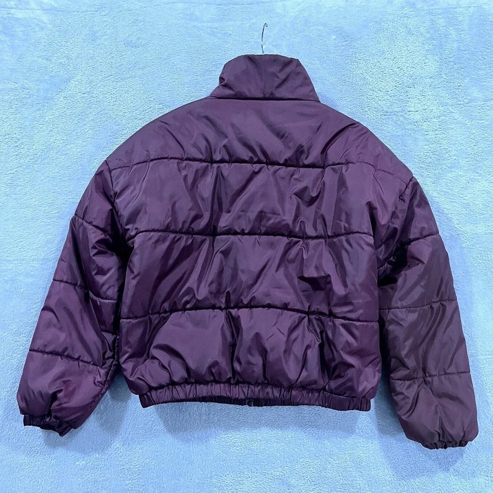 Abound Bomber Jacket Crop Womens XS Burgundy‎ Long Sleeves Full Zip Insulated